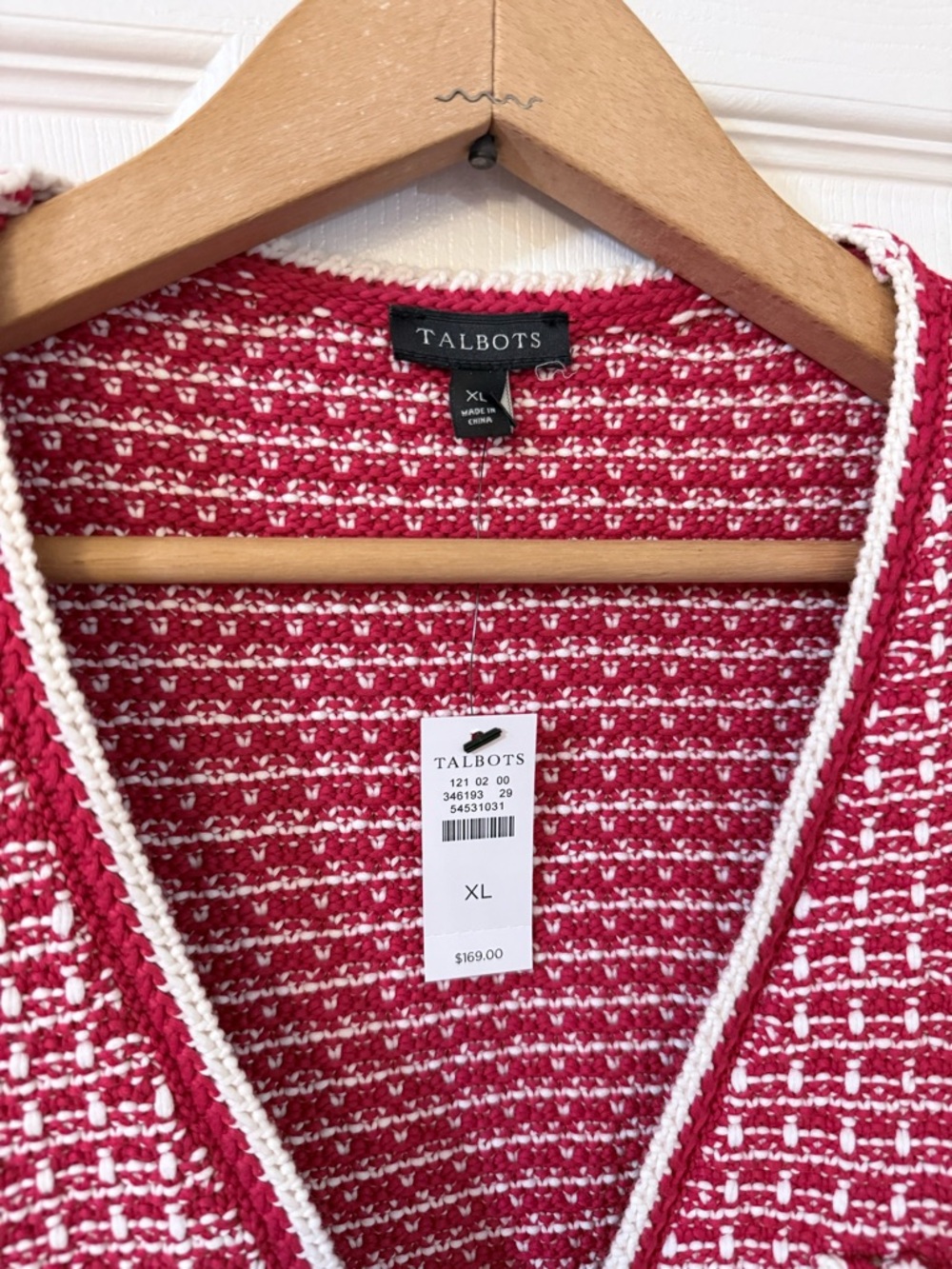 NWT Talbots Red & White Jacket XL - Picture 2 of 9